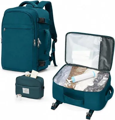 Productafbeelding van Reisrugzak met vliegtuigcabine, 40 x 30 x 20 cm, vacuümrugzak met toilettas
