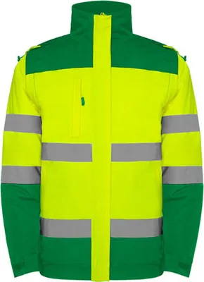 Immagine prodotto di Roly Workwear HV9304 | Parka Hi-Viz in Epsylon con strisce riflettenti - Colore: Garden Green 52/Fluor Yellow 221 - Taglia: L