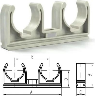 Produktbild von 50x Doppel Rohrclip 25mm Rohrklemme Rohrhalter Clipser Rohrschelle Klemmschelle