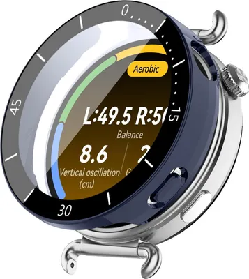 Produktbild von 360 Grad Smartwatch Hülle für Huawei Watch GT6 41 mm mit Displayschutz Case Watch Cover Bumper Rundum Schutzhülle Uhr Bildschirmschutz Dunkelblau