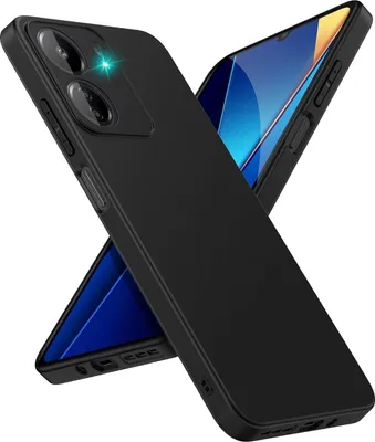 Obrázok produktu pre Silikónové puzdro pre Xiaomi Poco C65 Protective Cover Matt Black Backcover Puzdro na mobilný telefón
