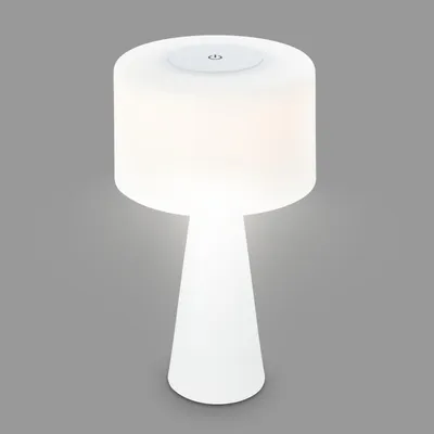 LED-Tischleuchte, Akku, dimmbar, Touch, USB-C, warmweiß, IP44, Weiß