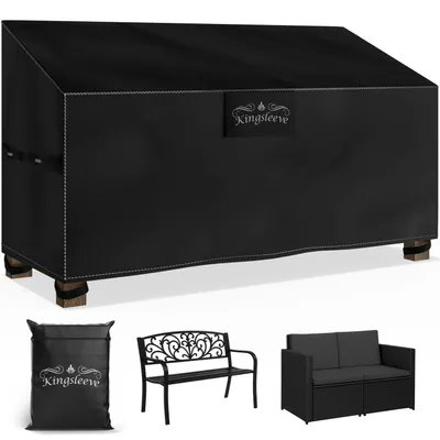 Image de Kingsleeve® Housse pour Salon de jardin en Tissu Oxford Imperméable - Bâche de protection Imperméable en Polyester Haute Qualité, Anti-gel - housse de canapé, chaises, 134x66xH63/89cm