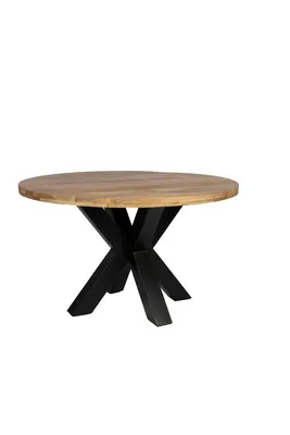 Produktbild von Zita Home Esstisch, rund, 180 cm, Mangoholz, Natur, dickes Gestell, skandinavisch, modernes Design