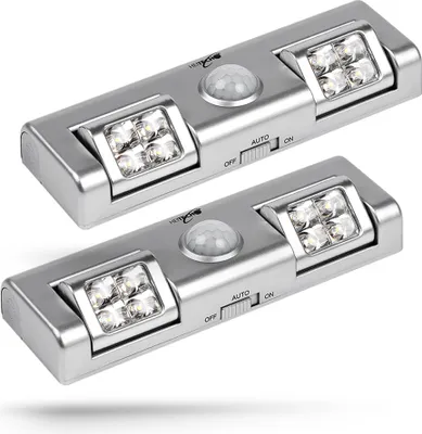 Zdjęcie produktu dla HEITECH 2x LED listwa świetlna z czujnikiem ruchu wewnętrzna lampa ścienna zasilana bateryjnie