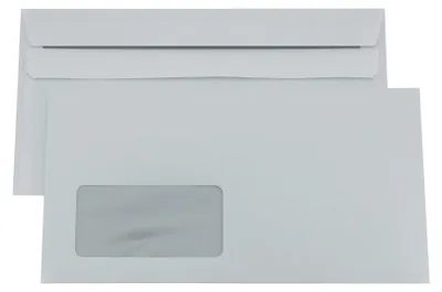 Produktbild von Kaenguruh 125*235 mm,Kompaktbriefumschlag, selbstklebend,holzfrei weiss 80g, grauer Innendruck, mit Fenster