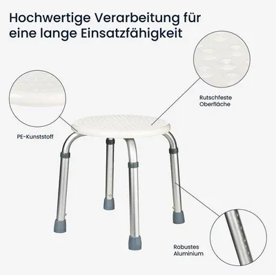 Produktbild von Famanu Duschhocker höhenverstellbar - Anti-Rutsch