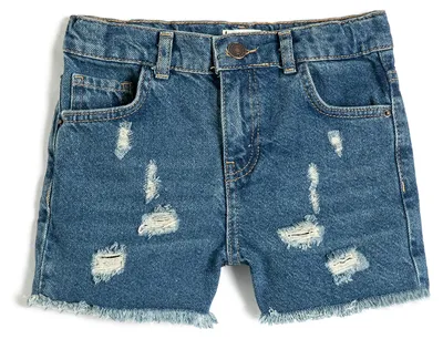 Immagine prodotto di Pantaloncini jeans da ragazza Koton, modello "destroyed", con tasche, in cotone