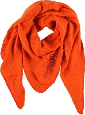 Produktbild von XXL Schal Damen Frauen Halstuch Dreiecksschal Strickschal Winterschal einfarbig Orange