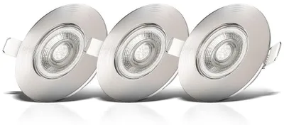 Image de 3x spots à encastrer ultra-plats spéciales sdb IP44 nickel mat dimmables