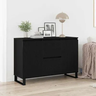 Obrázek produktu pro vidaXL Komoda, černá, vzhled dubu, 101,5 x 35 x 70 cm, dřevotřísková deska