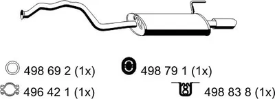 Produktbild von ERNST 233101 Endschalldämpfer für AUDI 80 Limousine (8C2, B4) Auspuff