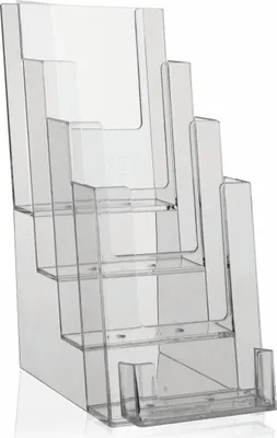 Obrázok produktu pre Držiak na brožúry DIN long 1/3 A4 / 4 ks s držiakom na vizitky
