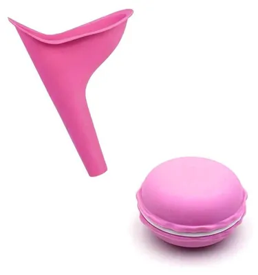 Image de Urinoir pliable pour femmes, avec boîte de rangement, rose