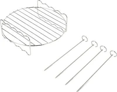 Produktbild von Doppellagiger Grillrost aus Edelstahl mit 4 Spießen für Heißluftfritteusen HD9232