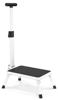 Productafbeelding van Opstapkrukje inklapbaar trapje - 1 trede met leuning - Zwart - Antislip, max. 150 kg