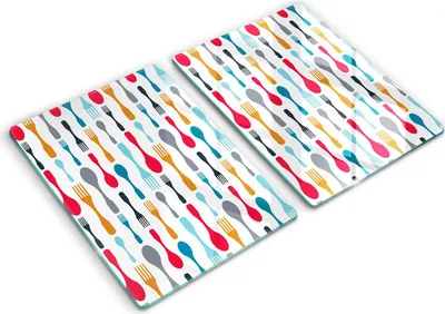 Produktbild von Abdeckung Glas - Küchenabdeckung - 2x40x52 cm - Abdeckplatte -Löffelillustration
