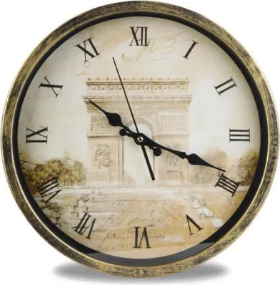 Productafbeelding van Wandklok in Parijse stijl, Arc de Triomphe, met zwevend secondenrad