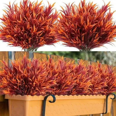 Image de 8 bouquets de plantes décoratives d'automne, résistantes aux UV, pour le balcon, le jardin et la décoration