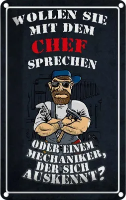 Produktbild von vianmo Blechschild 18x12 cm Wollen Sie mit dem Chef sprechen Spruch Zitat