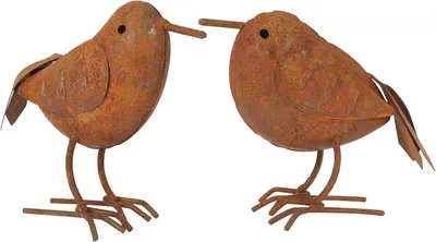Produktbild von Gartendekoration Metallvögel 2 Stück, 3D Rostvogel Gartenstecker, für Garten