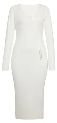 Produktbild von Weißes Damenkleid in Größe XL mit V-Ausschnitt und asymmetrischem Design