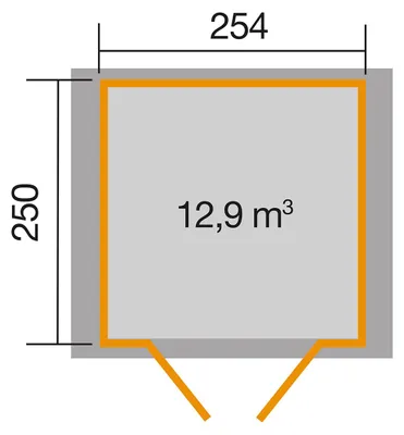 Produktbild von WEKA 316.2525.20400 Gartenhaus/Blockbohlenhaus Classic mit Doppeltür ; Größe: 4 ; Farbgebung: Naturbelassen ; Wandstärke: 19 mm ; Maße (LxBxH): 254 cm x 250 cm x 221 cm ; Seitenwandhöhe: 185 cm