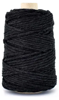 Produktbild von Makramee-Baumwollseil 5mm, 100m, schwarz, gedreht