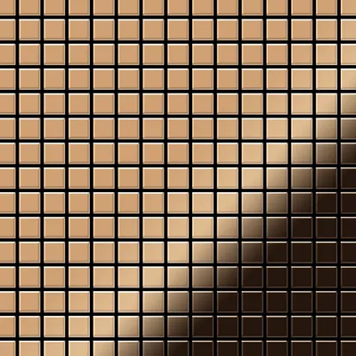 Produktbild von Mosaik Fliese massiv Metall Titan hochglänzend kupfer 1,6mm stark Mosaic-Ti-AM