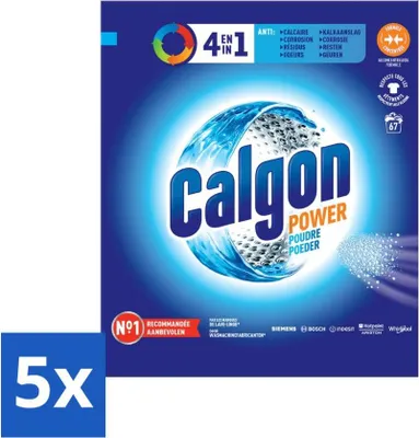 Obrázek produktu pro Calgon – čistič praček – proti usazeninám vodního kamene, korozi, zbytkům pracích prostředků a pachům – 67 pracích cyklů – výhodné balení – 5 kusů