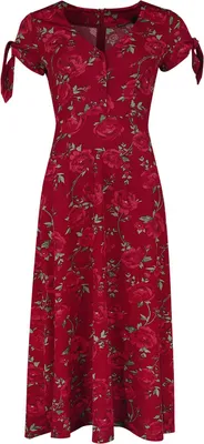 Produktbild von Voodoo Vixen Langes Kleid Damen V Neck Flared Dress rot XS