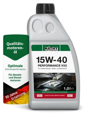 Produktbild von MATHY SAE 15W-40 Performance VX2 1,0 l - Mineralisches Motoröl