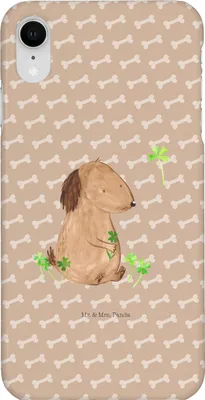 Produktbild von Mr. & Mrs. Panda Iphone XR Handyhülle Hund Kleeblatt - Hundeglück - Geschenk, Sprüche, Viel Glück, Handy Case, Premium Kunststoff