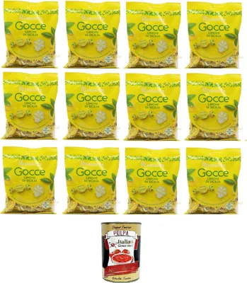 Produktbild von Fida Rossana Gocce Bonbons gefüllt mit sizilianischem Zitronensaft 12x 175gr + Italian Gourmet polpa 400gr