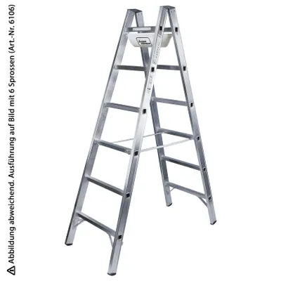Zdjęcie produktu dla Iller-Leiter - Aluminiowa drabina szczeblowa, 2 x 8 szczebli, 406364