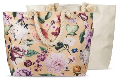 Productafbeelding van Descanso Tas "Fiori" - Geel - (43x60 cm) - 100% Polyester