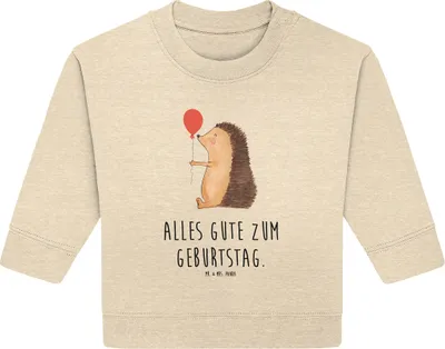 Produktbild von Mr. & Mrs. Panda Organic Baby Pullover Igel Luftballon 12. - 18. Monat - Natural Raw - Geschenk, Geburtstag, Glückwunsch, Happy Birthday, Ballon, Bullover