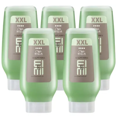 Produktbild von Wella EIMI Sculpt Force XXL Flubber Gel 5 x 250ml Extra Stark Glanz UV Schutz Haargel