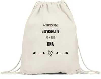 Produktbild von Wer Braucht Superheldin Turnbeutel Gymsack Beste Oma Der Welt Geschenkidee Geburtstag Großmutter