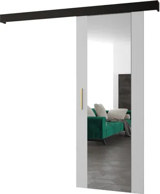 Produktbild von MEBLE KRYSPOL Salwador 2 Schiebetür, 70x204 cm, Weiß, Schwarz , Gold