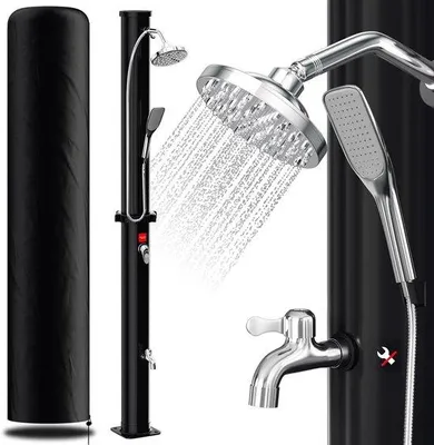 Productafbeelding van Douche Zwart - Tuindouche Solar - Buiten Douchen - Water tot 60°C - 20 Liter - Zwart