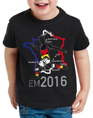 Produktbild von style3 EM 2026 Deutschland Fan Kinder T-Shirt Frankreich alle Spielorte