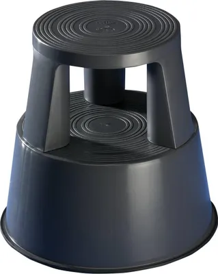 Produktbild von Famanu Haushaltsleiter Kunststoff Rollhocker - Höhe 43 cm - Grau