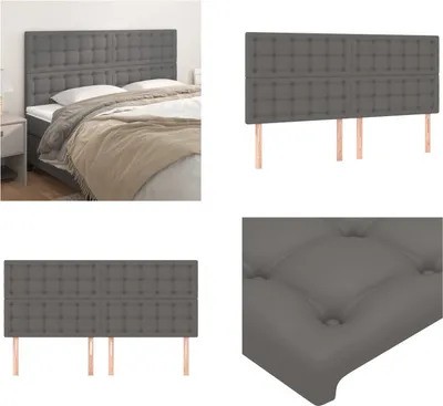 Image de vidaXL Têtes de lit 4 pcs. Gris 100x5x78/88 cm similicuir - Tête de lit - Têtes de lit - Tête de lit