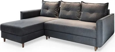 Produktbild von Masseno Ecksofa PISAN L-S mit Schlaffunktion L-Form, Sofa mit Bettkasten, Wohnzimmersofa, Couch, Soffa, Bettsofa, Couchgarnitur- Grau, PAROS 06