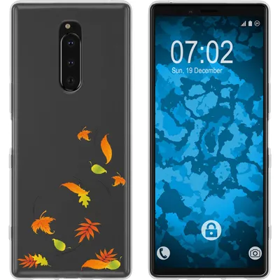 Produktbild von PhoneNatic Case kompatibel mit Sony Xperia 1 Silikon-Hülle Herbst Blätter/Leaves M1