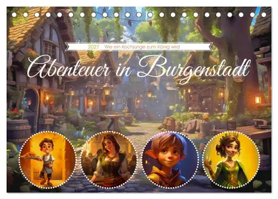 Produktbild von Abenteuer in Burgenstadt (Tischkalender 2027 DIN A5 quer), CALVENDO Monatskalender