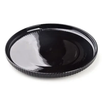 Image de Assiette de table Assiette de table Assiette de service Assiette design Affek SHIVONNE noire ⌀20,5 cm HOMLA