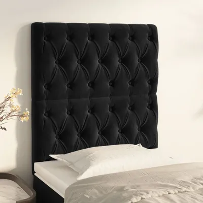 Produktbild von The Living Store Kopfteile 2 Stk. Schwarz 80x7x78/88 cm Samt
