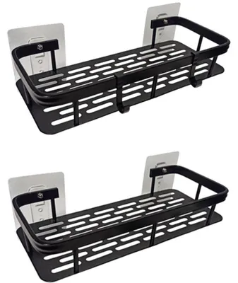 Immagine prodotto di Mensola da bagno - Leobert - Nero - 30 x 13 x 5 cm - Set da 2